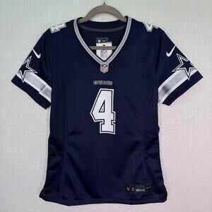 Dallas Cowboys Jersey Womens Medium Dak Prescott 4 NFL Football Nike Blue NEW